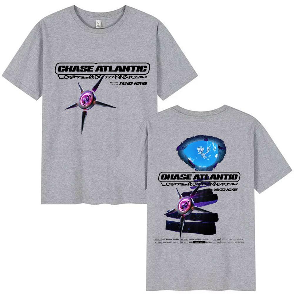 Rock Chase Atlantic Lost In South America Tour 2025 Graphic T-shirt Unisex's Gothic Hip Hop Short Sleeve Cotton T Shirts Streetwear