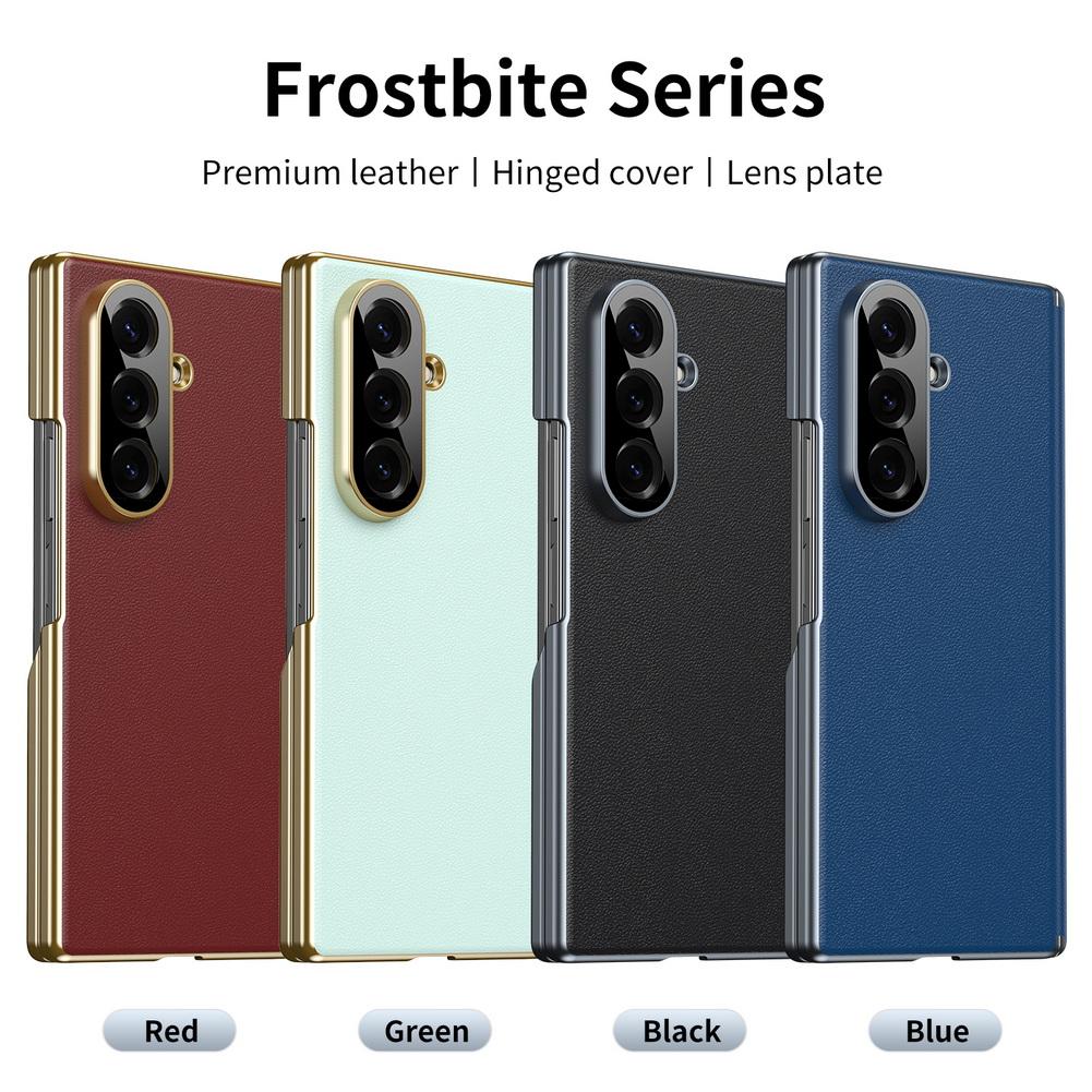 Premium Light  Leather Flexible Hinge Flip Phone Case For Samsung Z Fold 7 Galaxy Z Fold 6 5 4 Only Back Protect Cover