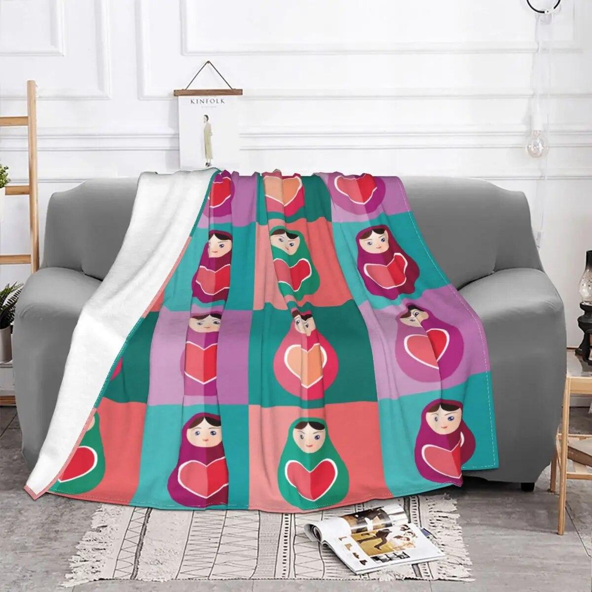 

Матрешка, одеяла с узором русской куклы, флисовое принтом, аниме, плед, супер мягкое одеяло для постельных принадлежностей, дорожное плюшевое тонкое одеяло 75x100cm 30x40in