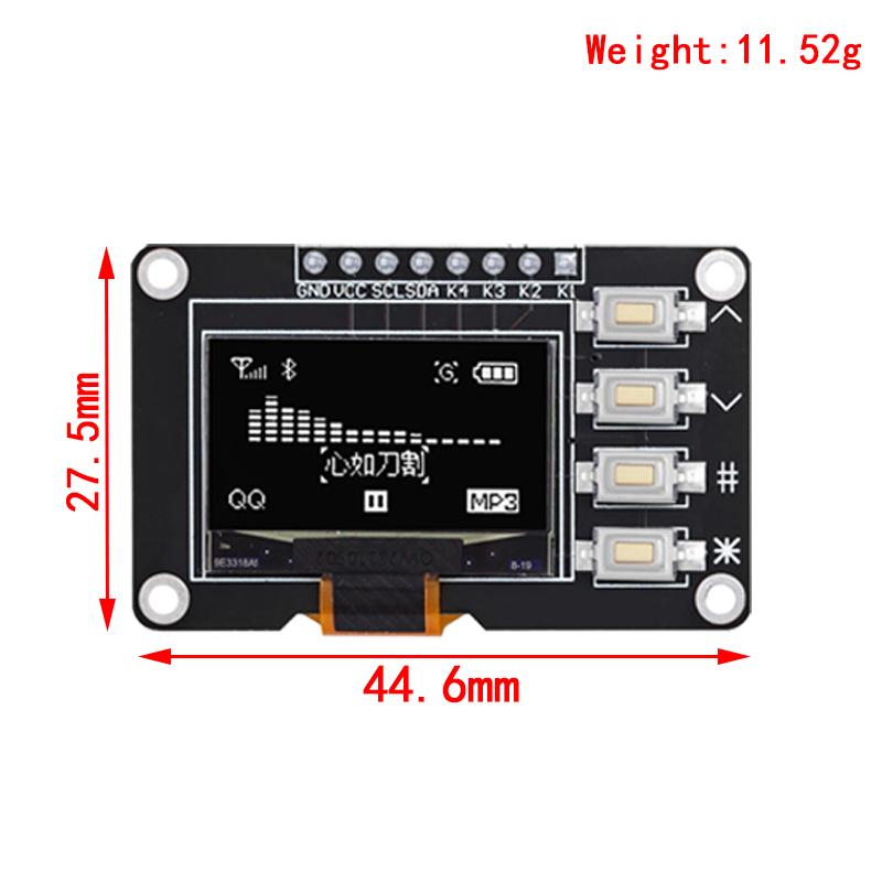NEW product 0.96 inch OLED IIC White/YELLOW BLUE/BLUE 12864 OLED Display with 4x4 key I2C SSD1315 LCD Screen Board for Arduino