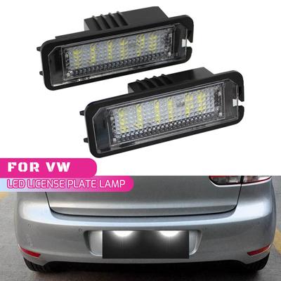 2x Lâmpada de LED SMD para Placa de Licença Traseira de Carro 6000K Para VW Passat B6 CC Eos Golf 4 5 6 7 MK7 Polo Superb Seat Leon Altea