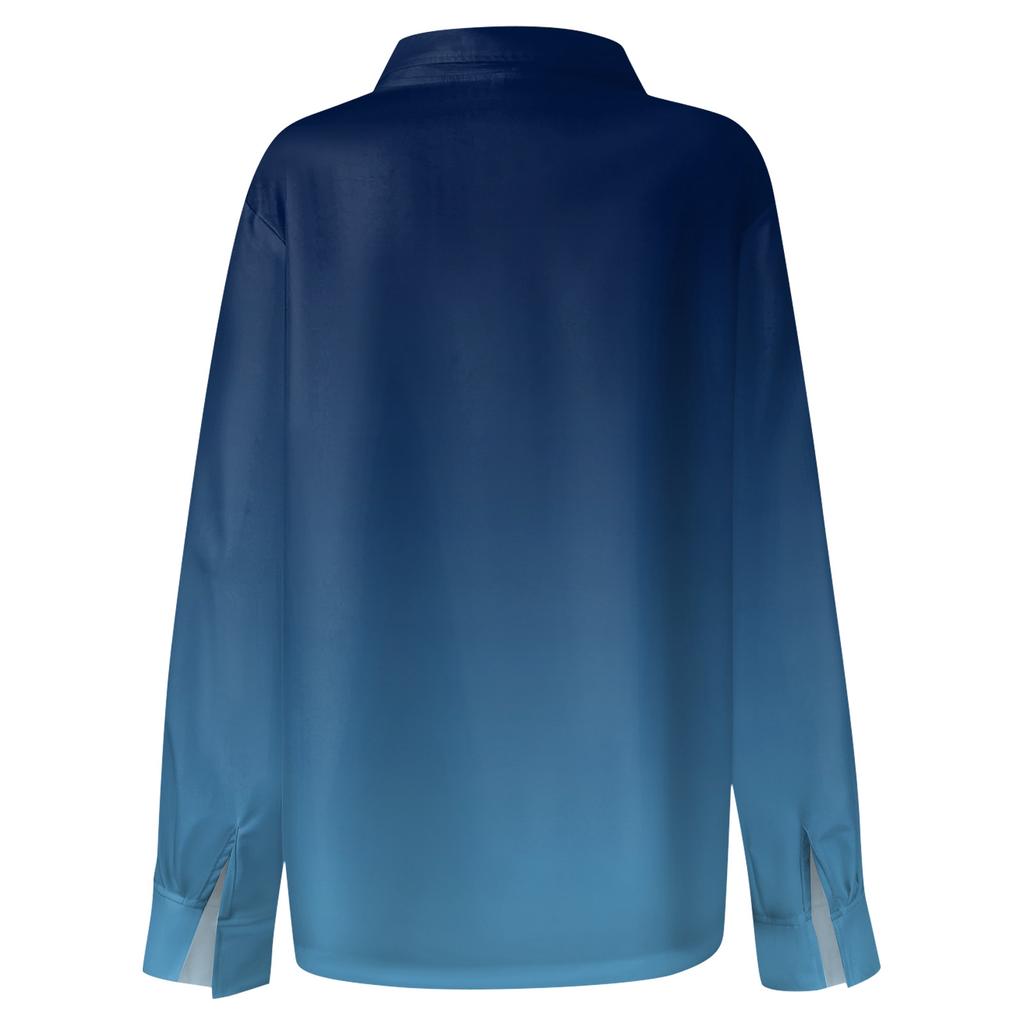 Women's Shirt Blouse Print Button Long Sleeve Casual Basic Shirt Collar Regular Top