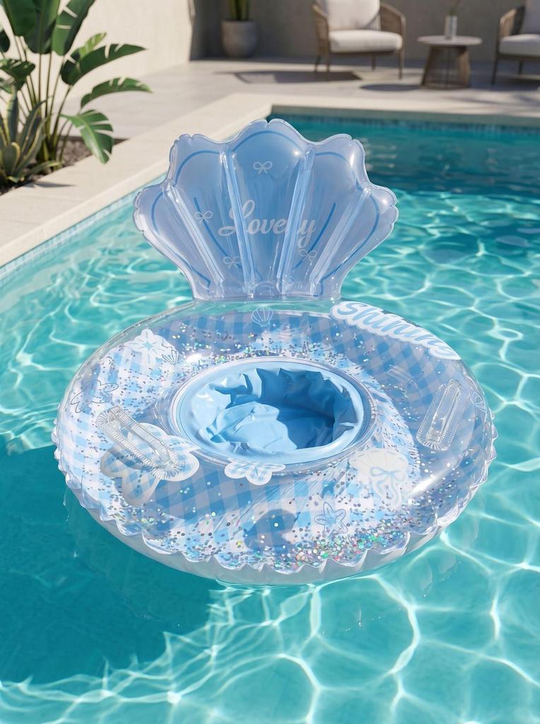 Large Toddler Boat-Themed Swimming Ring with Canopy & Steering Wheel