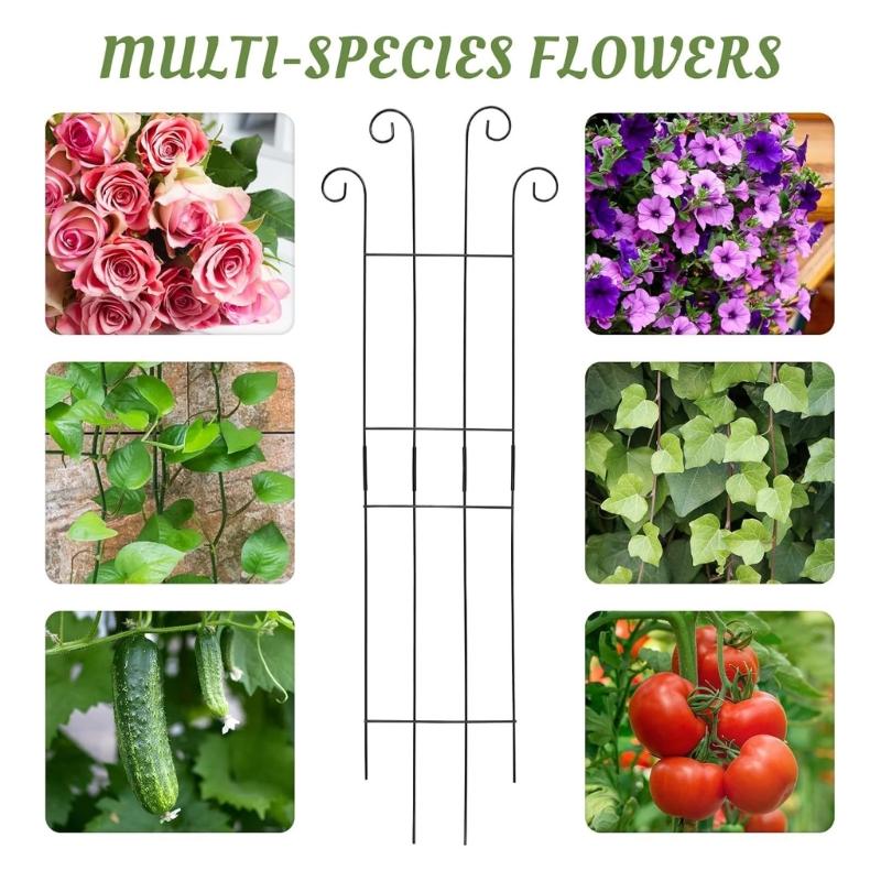 2pack Durable Metal Garden Trellis For Climbing Plant Easy Assembly Space Saving Design For Balcony Patios