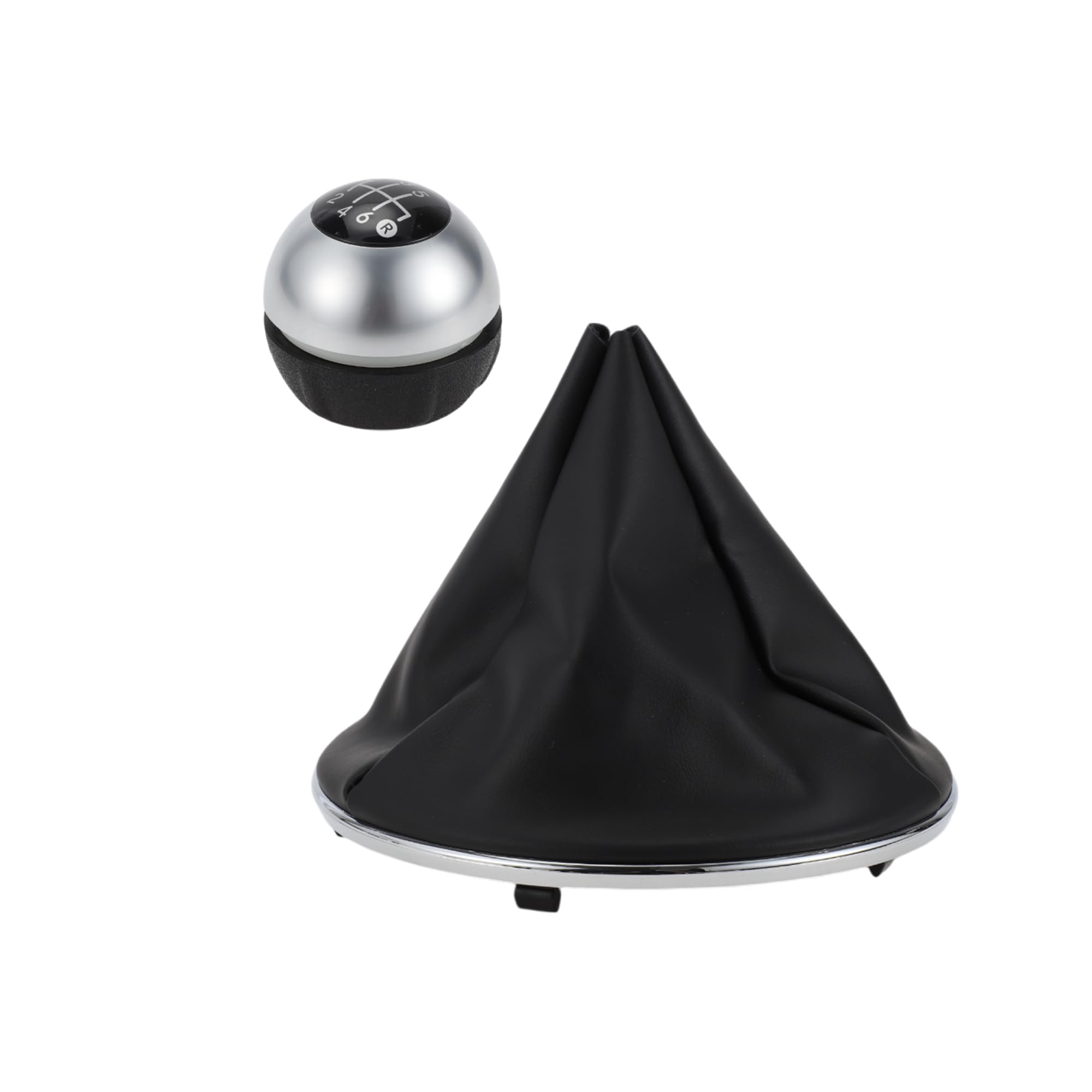 

TUCKBOLD Durable Manual Shift Knob and Boot Cover for Fiat 500 Front Automotive Gearbox Stick Shifter Lever Black 1 Piece 6-Speed Knob, Plastic,