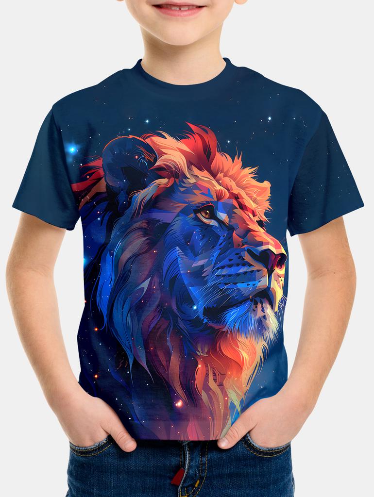Children's Clothing Boys Child -shir Cool Lion 3d Print T Shirt T-shirty T-shirt for a Boy Top Shirts Short Sleeve Tops Clothes