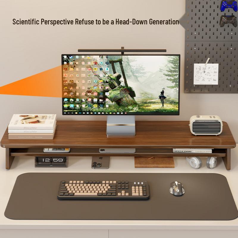 Adjustable Monitor & Laptop Desk Stand with Storage