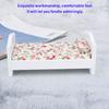 Mini Puppenhaus Simulation Taschenformat Möbel Holz Bedrucktes Bett 1/12 Modell Ornament(Bett )