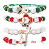 Christmas Polymer Clay Bead Bracelet Set: Santa Claus, Reindeer, and Tree