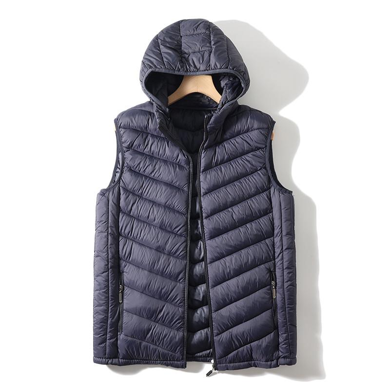 Autumn Winter New Men Loose Hooded Padded Vest Warm Outerwear