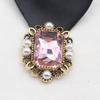 Exquisite 5-piece 24 * 30MM glass rhinestone alloy flower plate buckle pearl embellishment handmade DIY accessory material