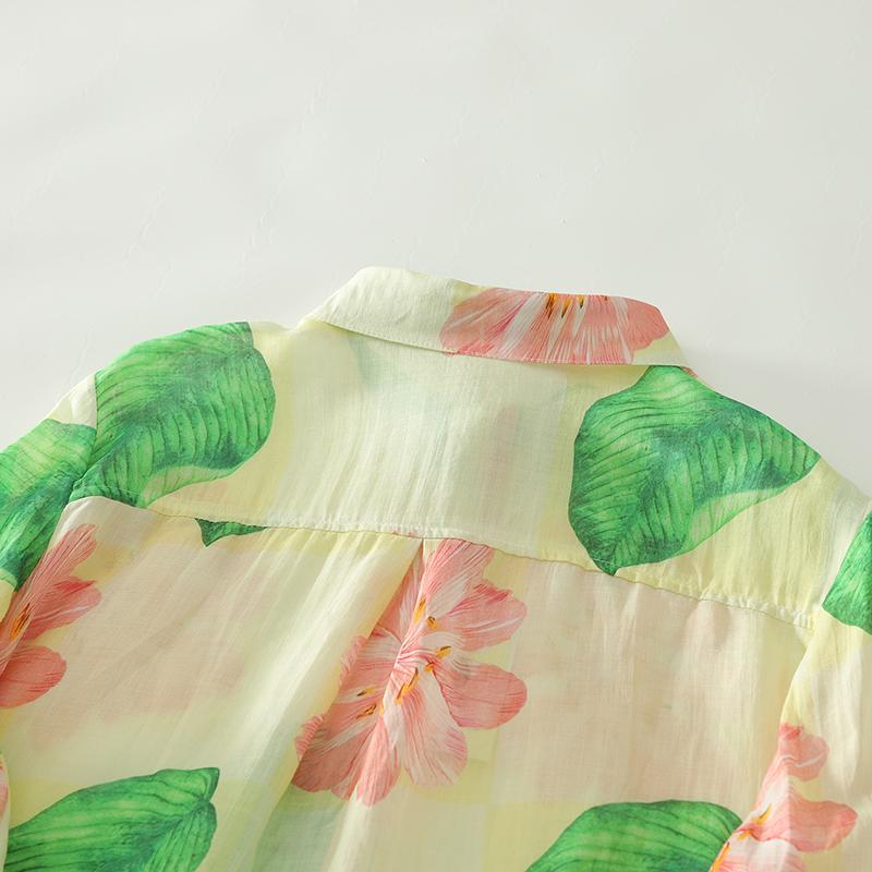 DIMANAF 2025 Autumn New Plus Size Women Blouse Tops Shirts Tees Casual Loose Print Floral Cotton Long Sleeve