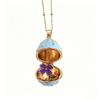 Round Egg-shaped Box Openable Flower Necklace Copper Pendant Jewelry Accessories  Anniversary