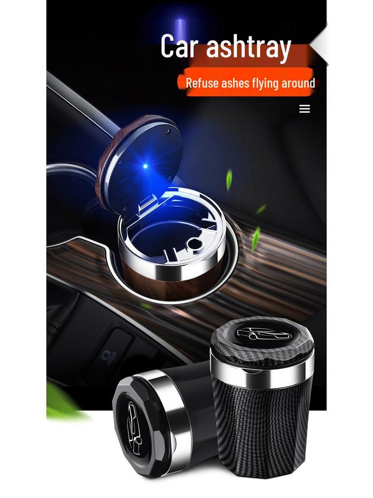 High Flame Retardant Car Ashtray with Lid & Light for 2025 GAC GS8/M8 Interior Modification