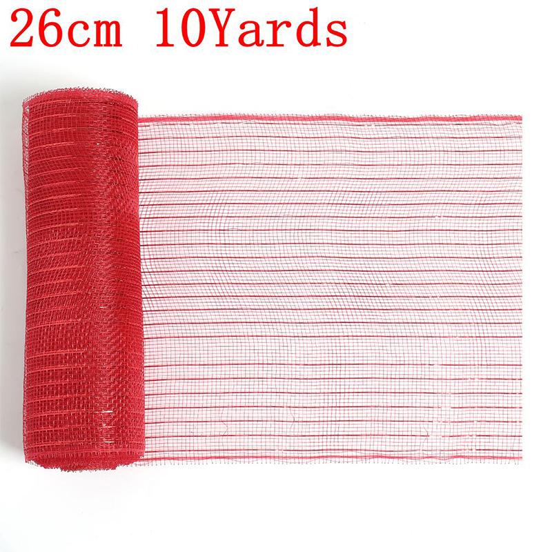 

26cm 10 Yards Red White Christmas Flower Wreath Mesh DIY Xmas Tree Ribbon Decoration Wrapping Ribbon Wedding Christmas Gift 26cm 10Yards красный