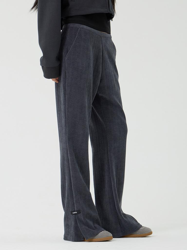 Beidipi Knit Cut-Out Bootcut Pants, Charcoal