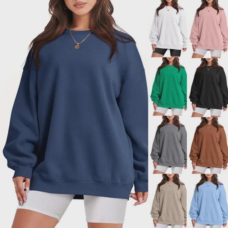 Autumn Winter Women Loose Velvet Sweatshirt Fashion Solid Color Top