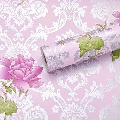 1 rouleau de papier peint autocollant, papier tactile autocollant à motif floral vintage, papier peint amovible pour dortoir