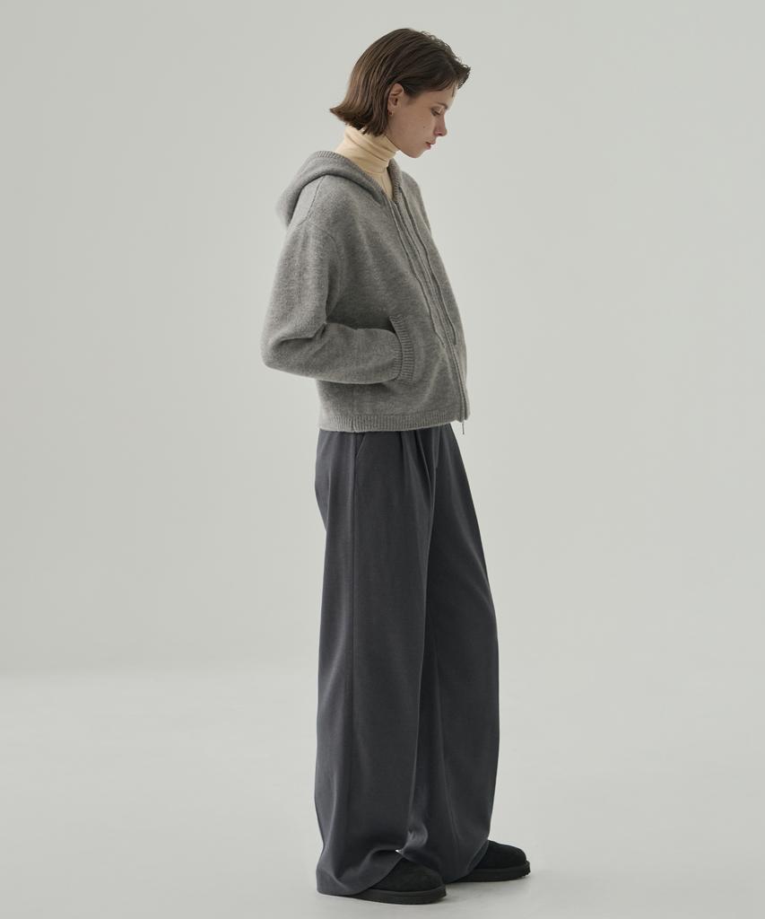 Deuloupisumeon Lottie Two-Way Knit Zip-Up Hoodie [M.Grey]