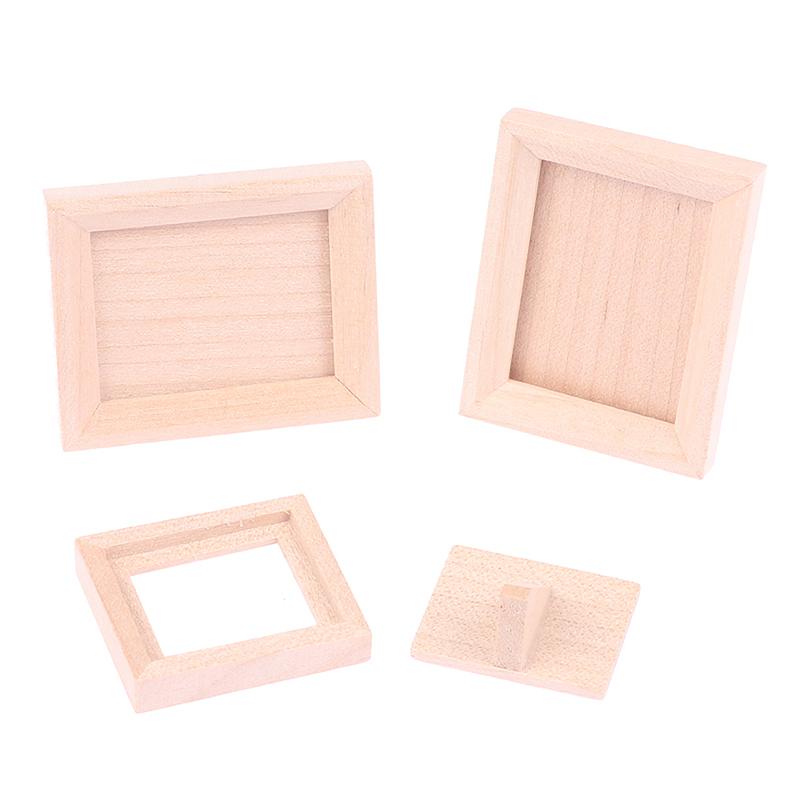 1Set 1:12 Dollhouse Miniature Photo Frame With Rear Cover Simulation Furniture Model Living Scene Decor Toy Doll House Accessories