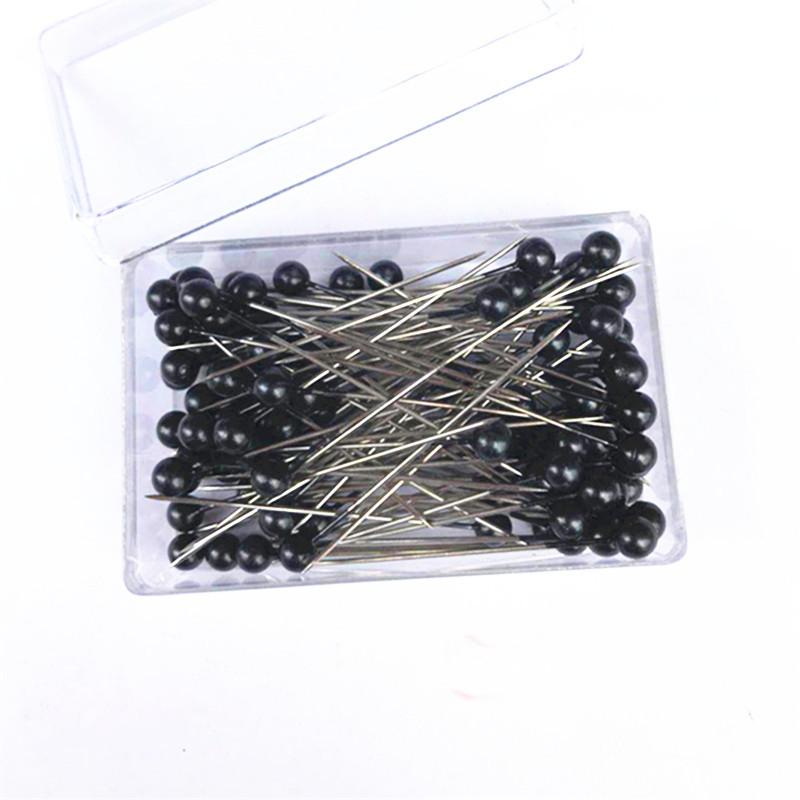 100Pcs Dressmaking Pins Colorful Round Pearl Head Needles Straight Sewing Pins For DIY Sewing Embroidery Patchwork Positioning