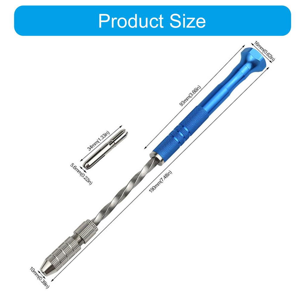 Pin Vise Hand Drill Set Semi Automatic Spirals Hand Drill Rotary Tool Twist Drill Bits for Resin Electronics Crafting