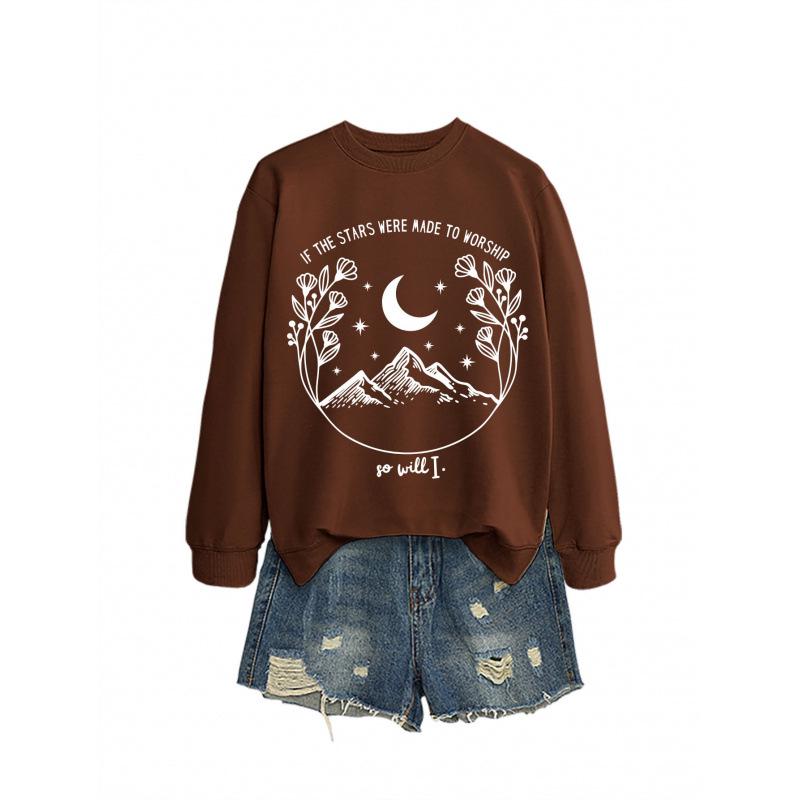 Women's Fashion Starry Round Neck Hoodie
