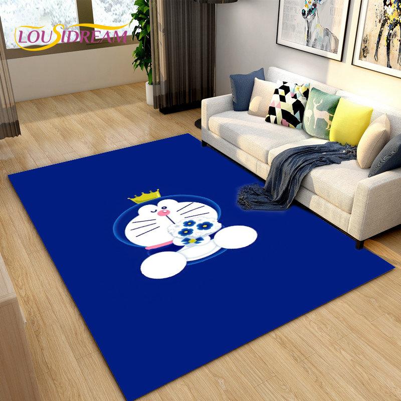 Doraemon Japanese Anime Cartoon Area Rug,Carpet Rug for Living Room Bedroom Sofa Doormat Decoration, Kid Play Non-slip Floor Mat