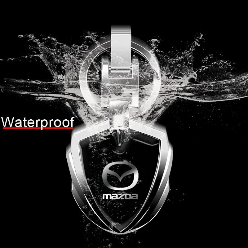 Kožený klíčenka na klíče od auta Kroužky na klíče Kovové Pro Mazda 2 3 6 5 Atenza CX3 CX5 MX5 CX7 Axela CX30 CX90 CX60 CX50 Autopříslušenství