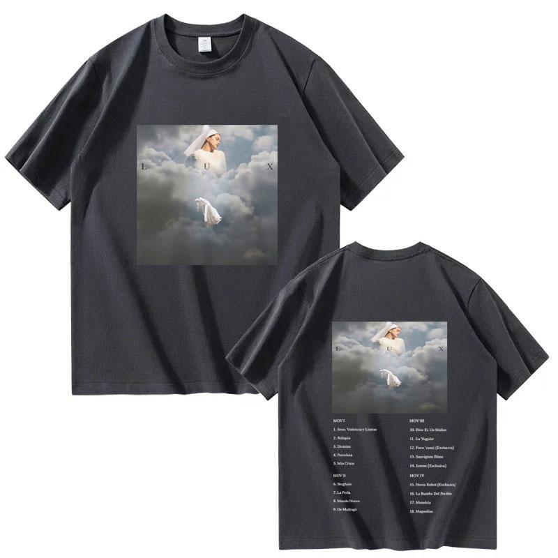 Rosalía LUX New Ablum Tour Cover Tee Rosalia Double Sided Print T Shirts Men Women Fashion Retro Short Sleeve Summer Casual Tees