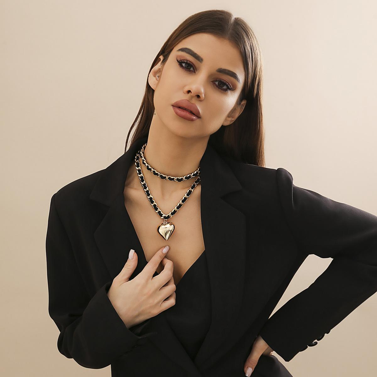 

Темпераментная фланелевая цепочка-колье ретро любовь универсальное двойное колье