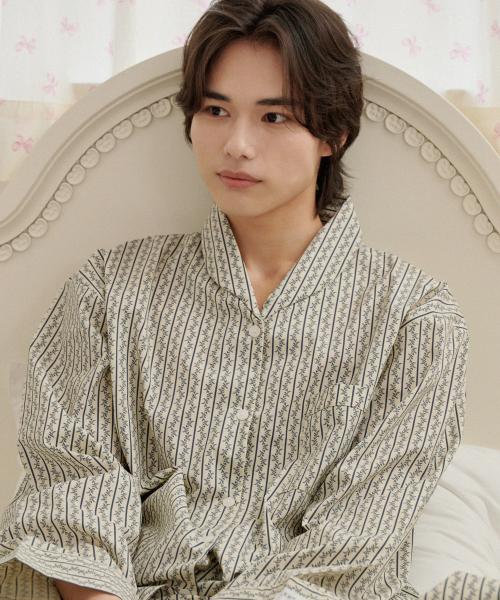 [OFF HOUR OBJET] Silen Bay Long-Sleeve Pajama Set [2SET] [Shipped from Korea] 100% Authentic