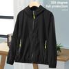Sun Protection Jacket Waterproof Quick Dry Hooded Fishing Lightweight Hunting Clothes Windbreaker Full Zipper Side Pockets Spring Autumn Jacket