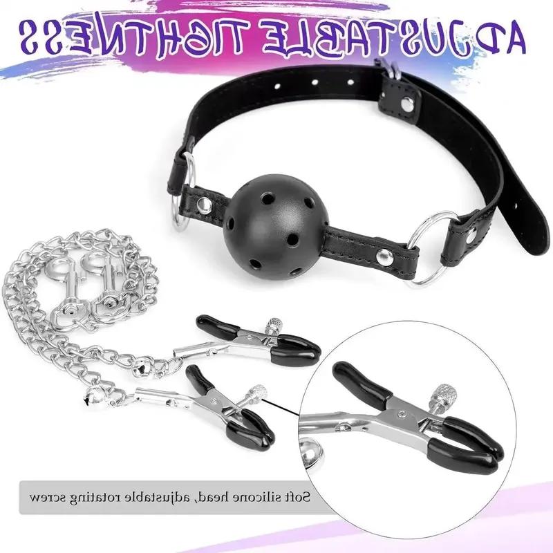 Sex Products BDSM Bondage Gear Sexual Props Couple Game Anal Plug Gag Slave Erotic Breast Pump Slave Erotic Shibari Games Breast