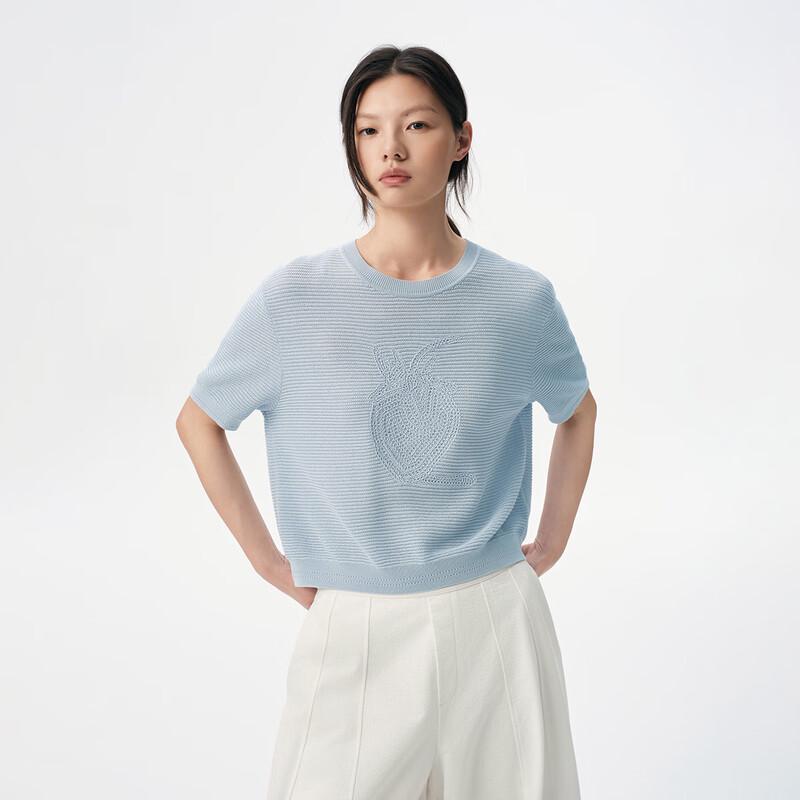 Broadcast Women's Round Neck Short Sleeve Knit Top