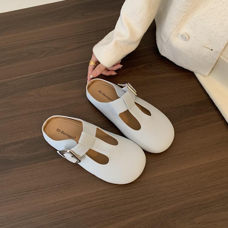 Fashion Slippers Women Summer Shoes Platform Slides Cover Toe Soft Rubber Retro Casual Mary Janes Leisure Shoes Cover Toe Womens Slipper