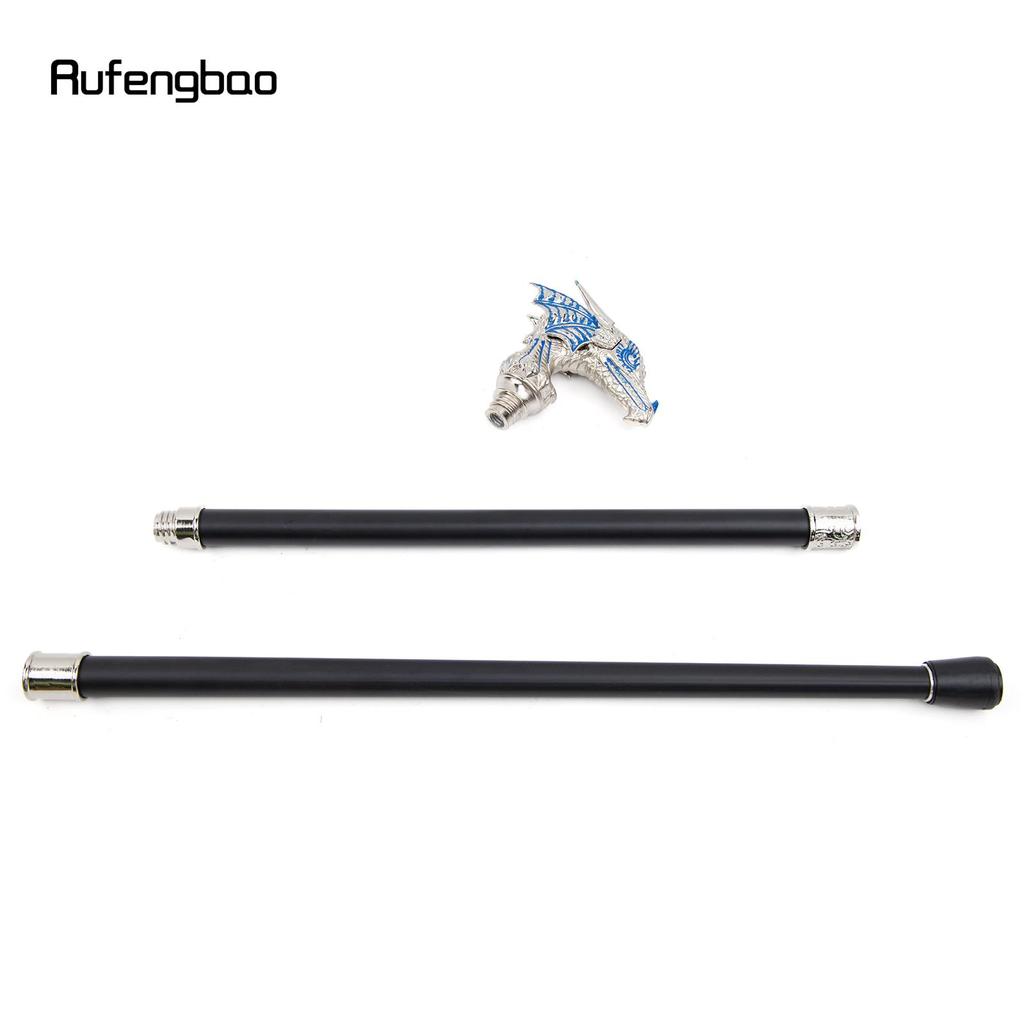 Golden Blue Luxury Dragon Head Walking Cane Fashion Decorative Walking Stick Gentleman Elegant Cosplay Cane Knob Crosier 94cm