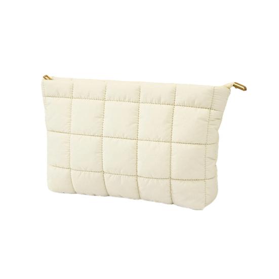 Cosmetic Bag Compact Quilted Makeup Bag with Top Zipper Closure Spacious Inner Pocket Travel Organizer Handbag Makeup Pouch