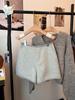 Dicke Damen-Wollshorts mit hohem Bund, weitem Bein und A-Linie - Herbst/Winter 2025