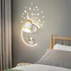 Cartoon-Hintergrund-Wand-LED-Leuchten Moderne minimalistische Astronaut Schlafzimmer Nachttischlampen für Zimmer Kinder Haushaltsgeräte