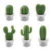 6Pack Cactus Themed Clip 3D Resins Succulents Plant Magnets Functional Refrigerator Accessories Home Office Use