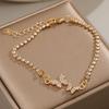 Butterfly Bracelets For Women Zinc Alloy Bowknot Silver Color Light Luxury Full Diamond Versatile Pull-out Bracelet