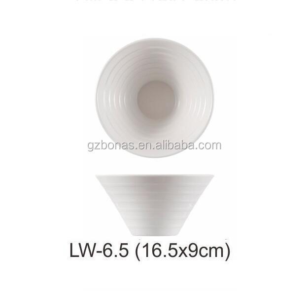 A8 White Melamine Ramekin Soup Deep Food Dishes Sets Resin Plastic Noodle Bowl