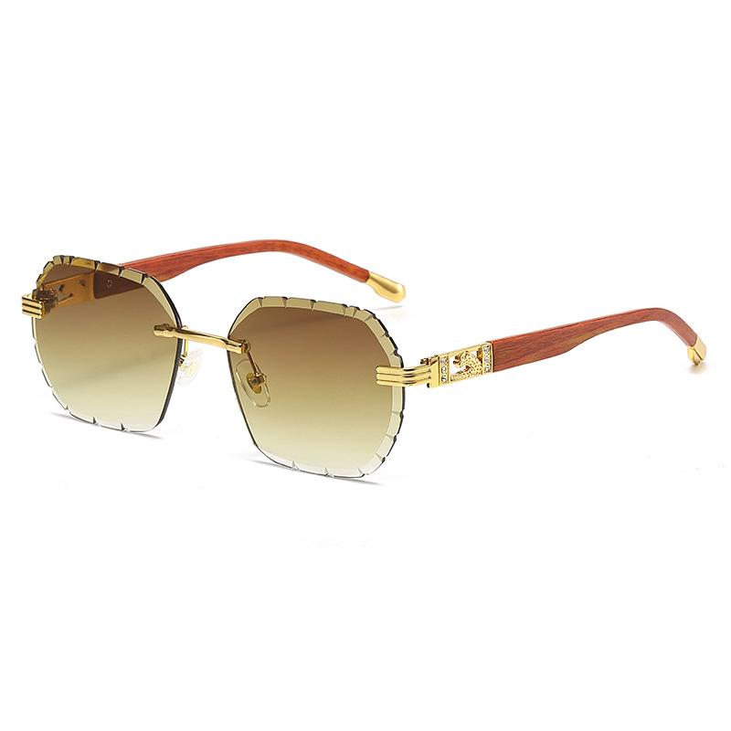 Punk Rimless Polygon Sunglasses Men Fashion Vintage Trendy Small Frame Sun Glasses Frameless Eyewear UV 400