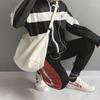 Black Lazy Style Canvas Bag for Male and Female Students Large Capacity Book Carrying Simple and Versatile Canvas Bags
