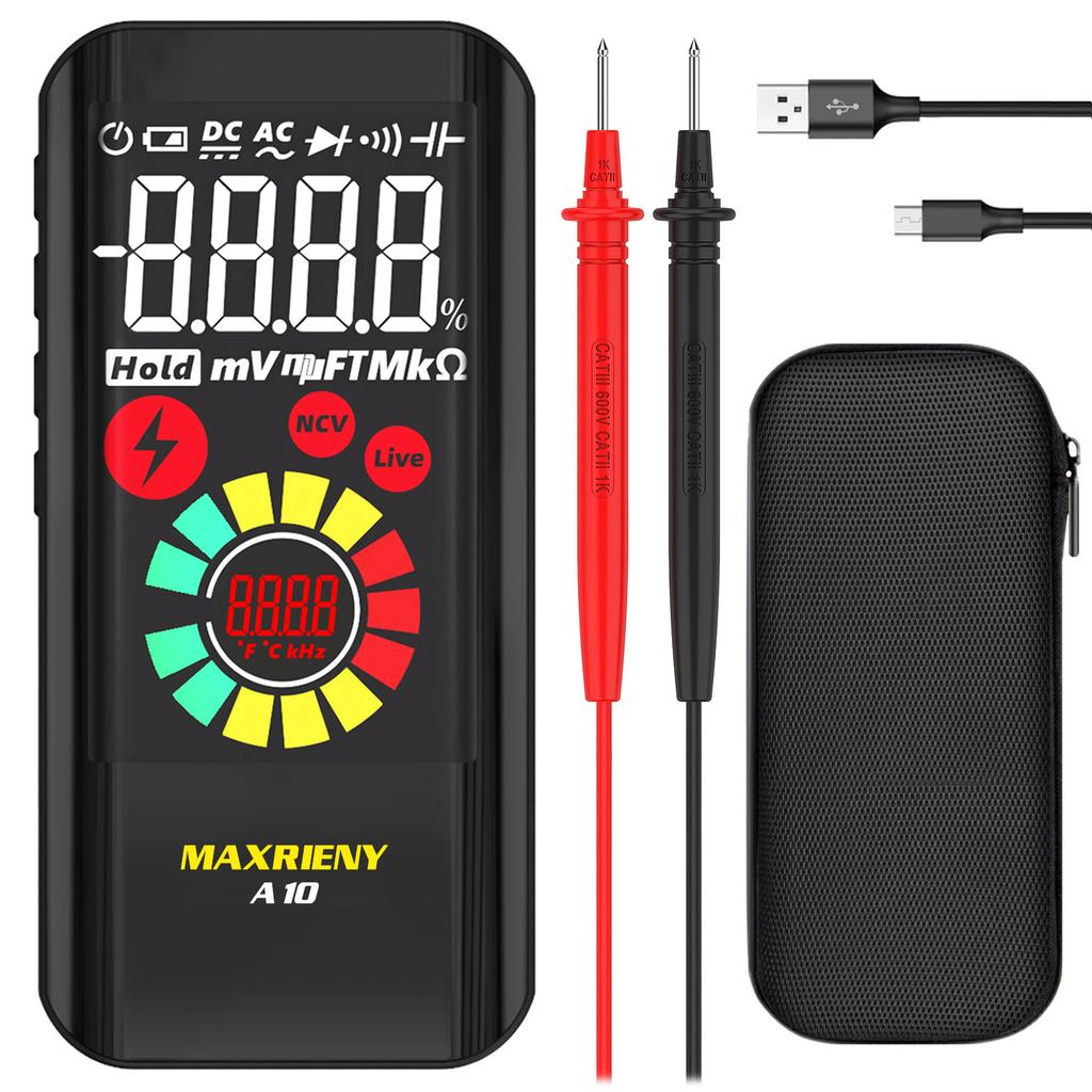 Smart Digital Multimeter USB Rechargeable True RMS EBTN DC AC Voltage Capacitance Ohm Diode NCV Hz Live WireTester 6