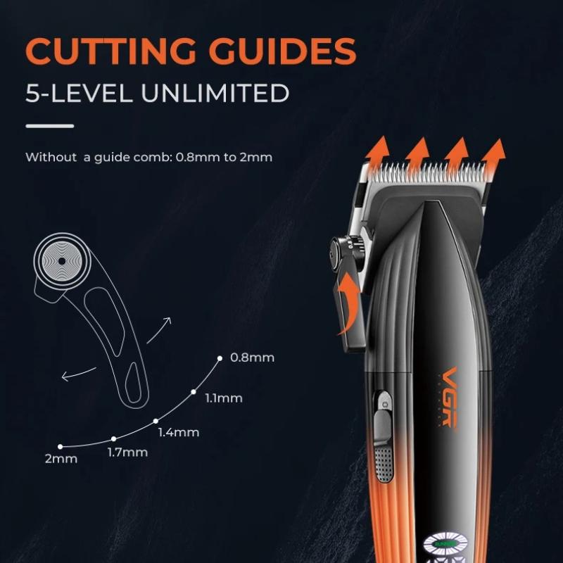 New VGR V-889C 9000RPM Hair Cutting Machine Hair Trimmer Adjustable Barber Clippers Metal Clippers Charging Base Trimmer for Men Home Razor Shaver