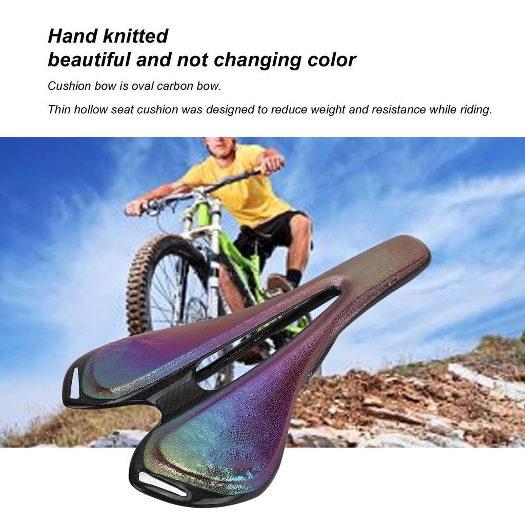 3K Carbon Hollow Saddle Light Mountain Bike Seat Cushion for Riding Cycling