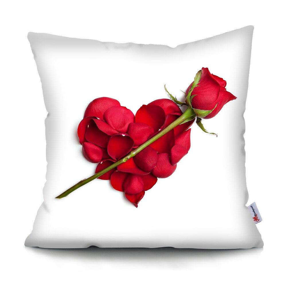 Mote Rose Putetrekk Polyester Print Putetrekk Beautiful Flower Home Decor Putetrekk