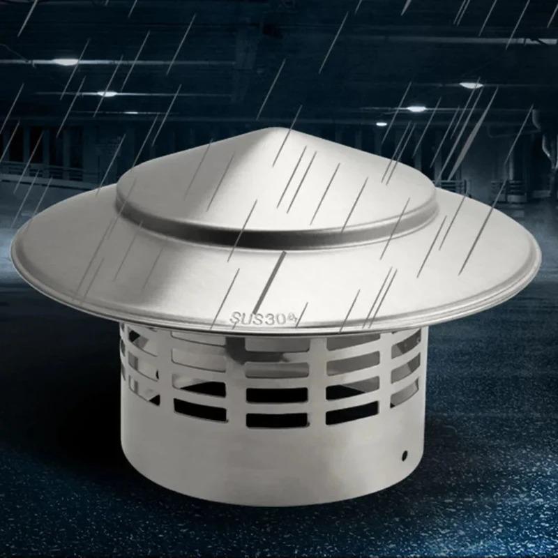 Stainless Steel Ultralight Chimney Rain Cap 75/110/160/200mm for Exterior Wall Roof Pipe Air Exhaust Vent Hood